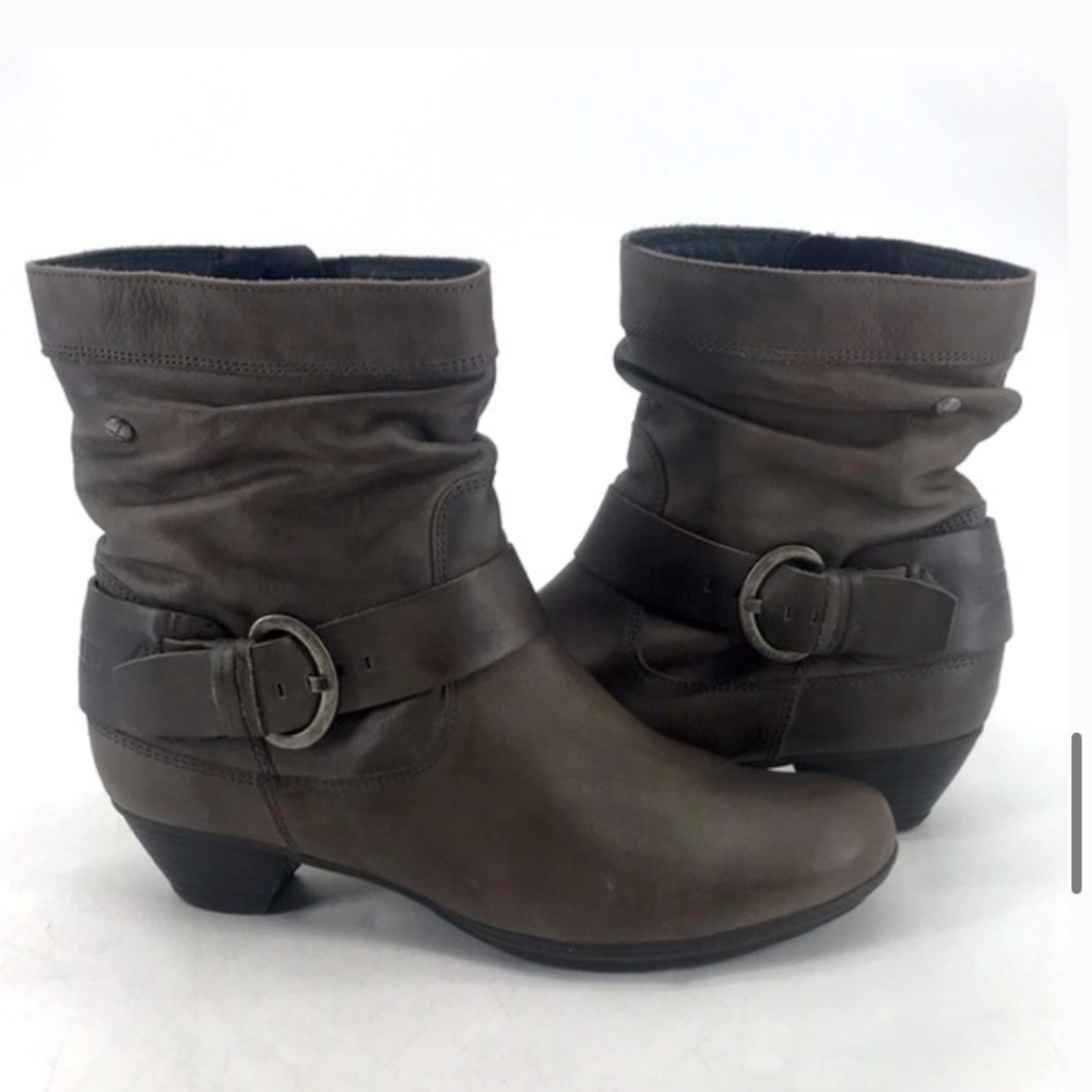 Pikolinos Brujas Genuine Leather Buckle Slouchy Made In Spain Biker Moto Boots